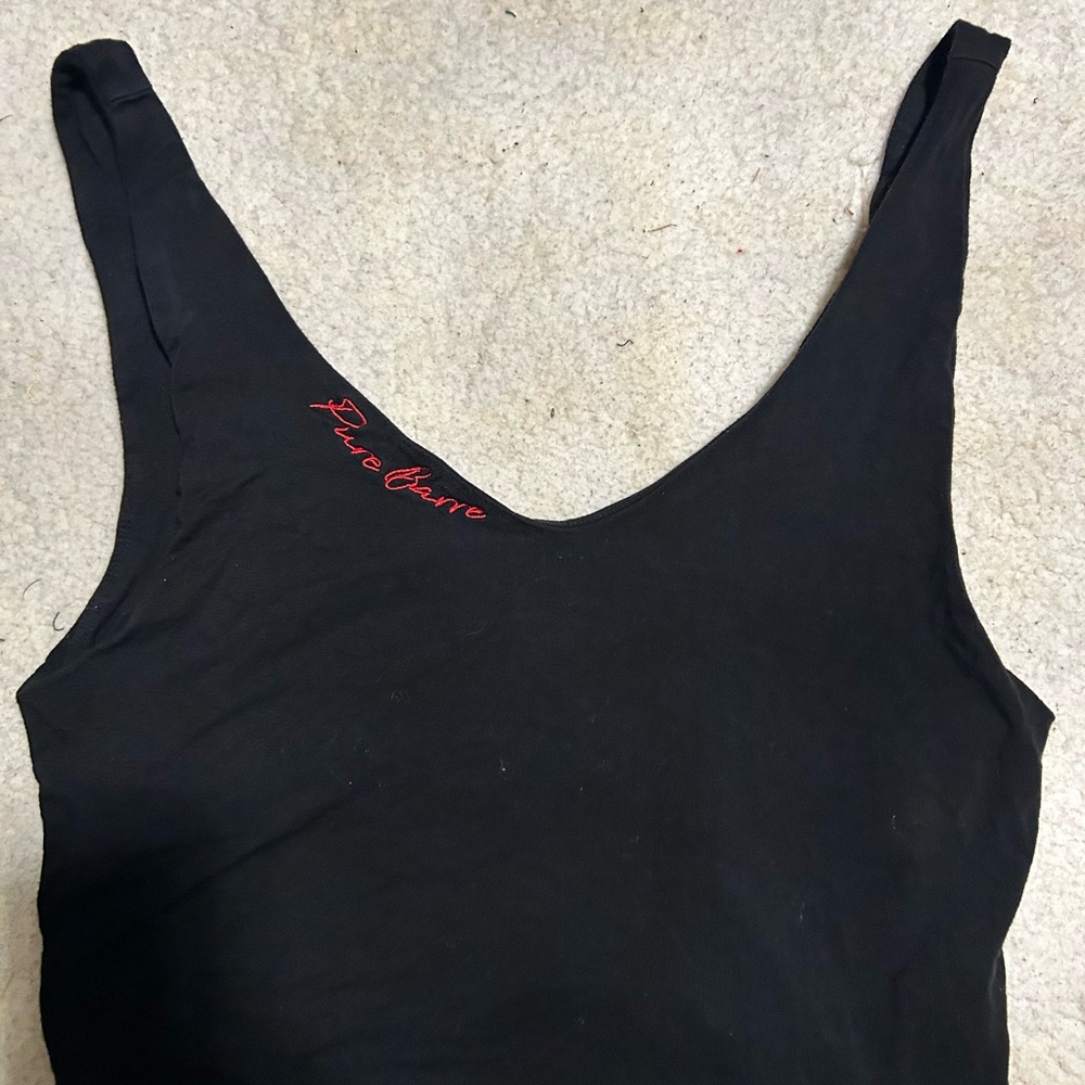 Pure Barre Black Tank Top with Red Logo